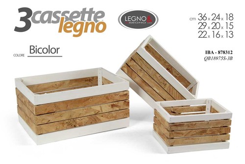 Cassette legno porta oggetti - legno,